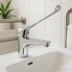 AquaTrimo Clinic mitigeur de lavabo médical avec levier long chromé 43CC7375CM